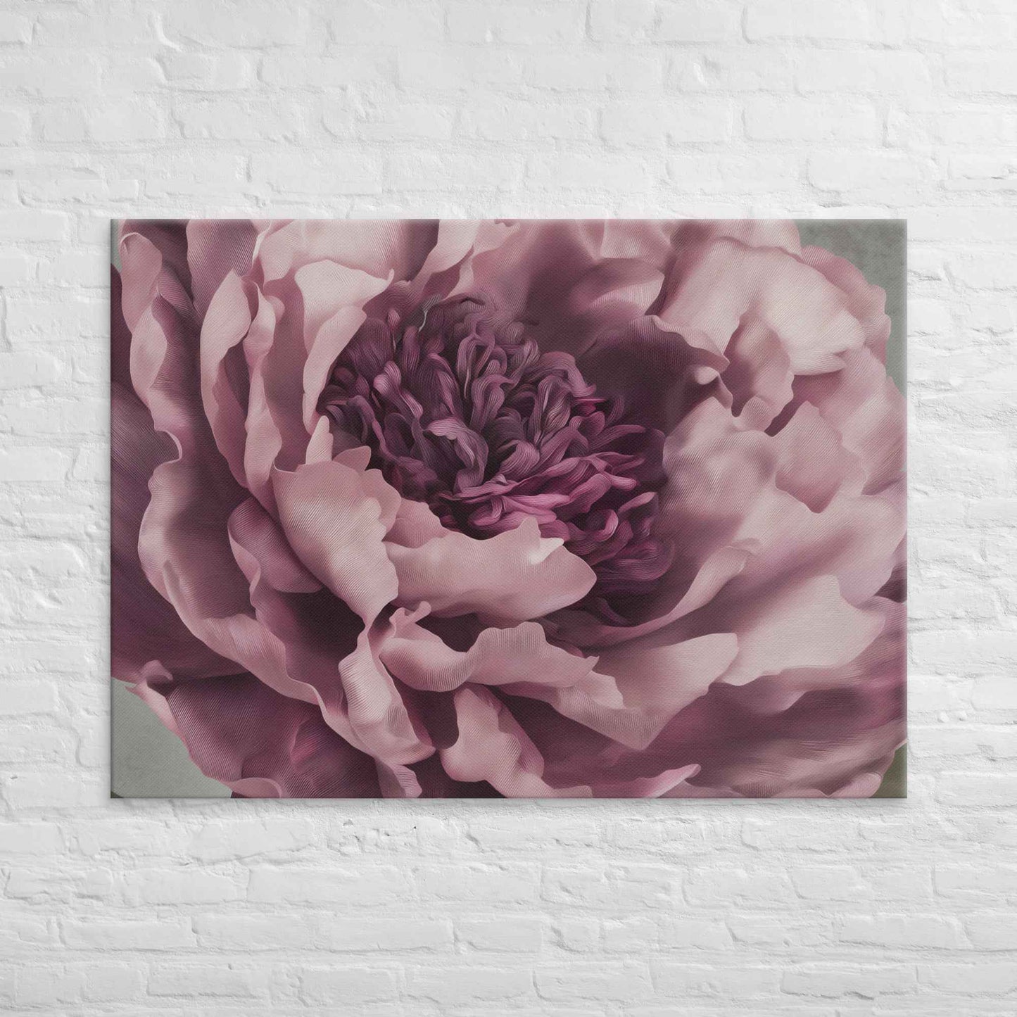 Painted Grace Floral Digital Artwork Pink Peony Wall Art Canvas Print