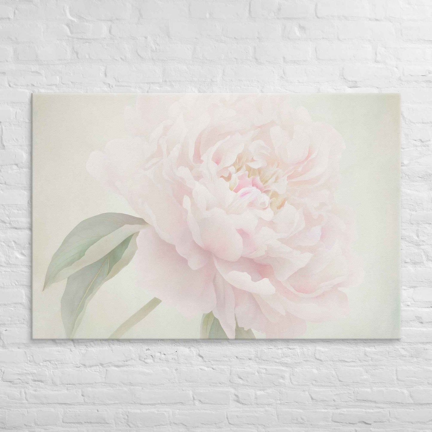 Hazy Bloom Floral Digital Artwork Peony Still Life Canvas Wall Art Print