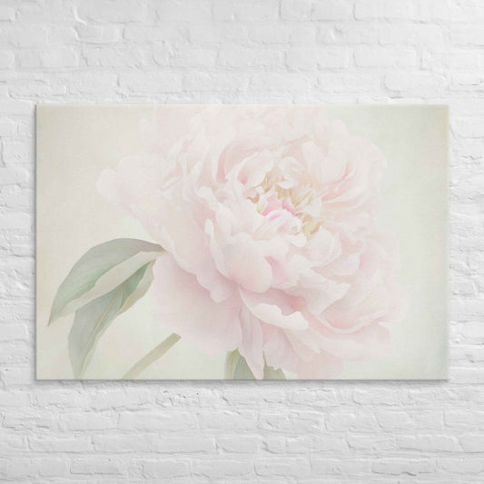 Hazy Bloom Floral Digital Artwork Peony Still Life Canvas Wall Art Print