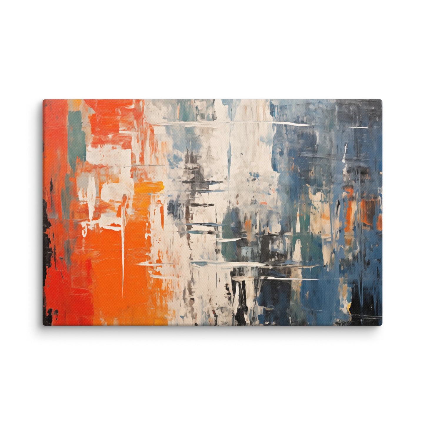 Abstract Artwork: Chromatic Crossroads Digital Painting Canvas Wall Art Print