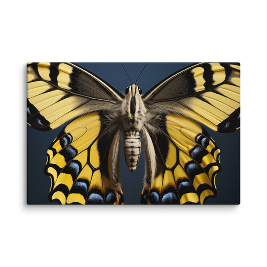 A Brushstroke of Nature Swallowtail Butterfly Close-up Photorealism - Digital Artwork Canvas Wall Art Print