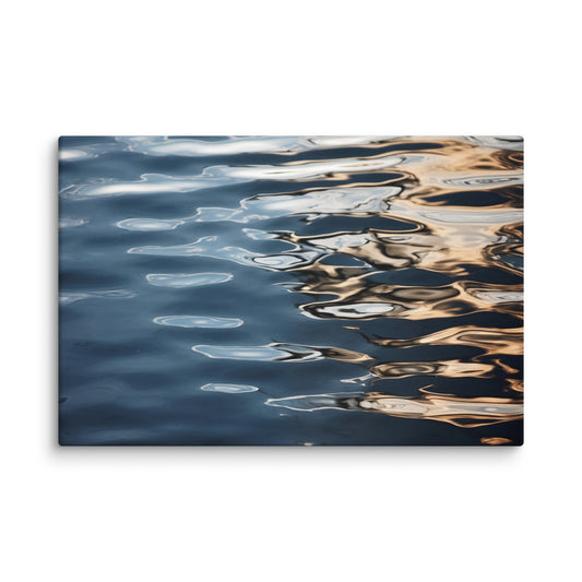 Golden Hour on the Water Realism Painting Digital Artwork Canvas Wall Art Print