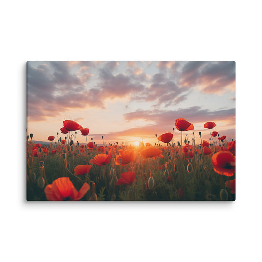 Floral Art: A field of Memories Photorealistic Digital Floral Artwork Canvas Wall Art Print