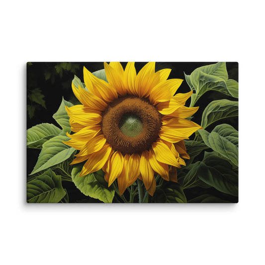 Sunflower Art Canvas: A Moment of Gold Digital Floral Artwork Canvas
