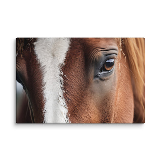 A Gentle Giant's Eye Photorealistic Horse Artwork Canvas Wall Art Print
