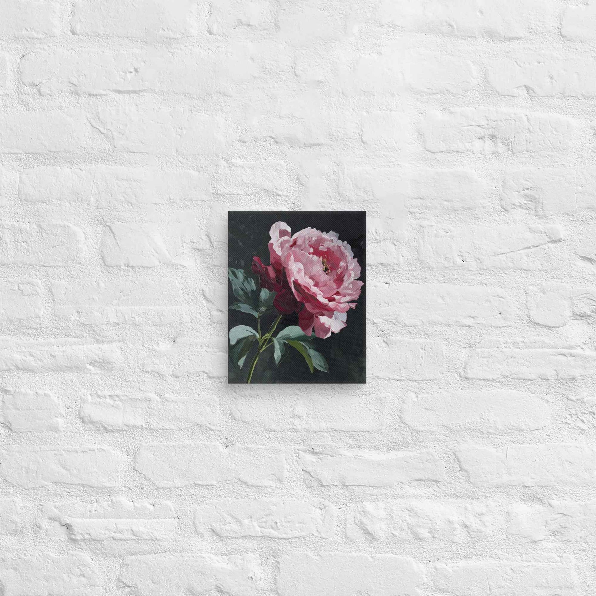 Peony Wall Art: A Soft Illumination Floral Nature Digital Artwork Canvas Wall Art Print