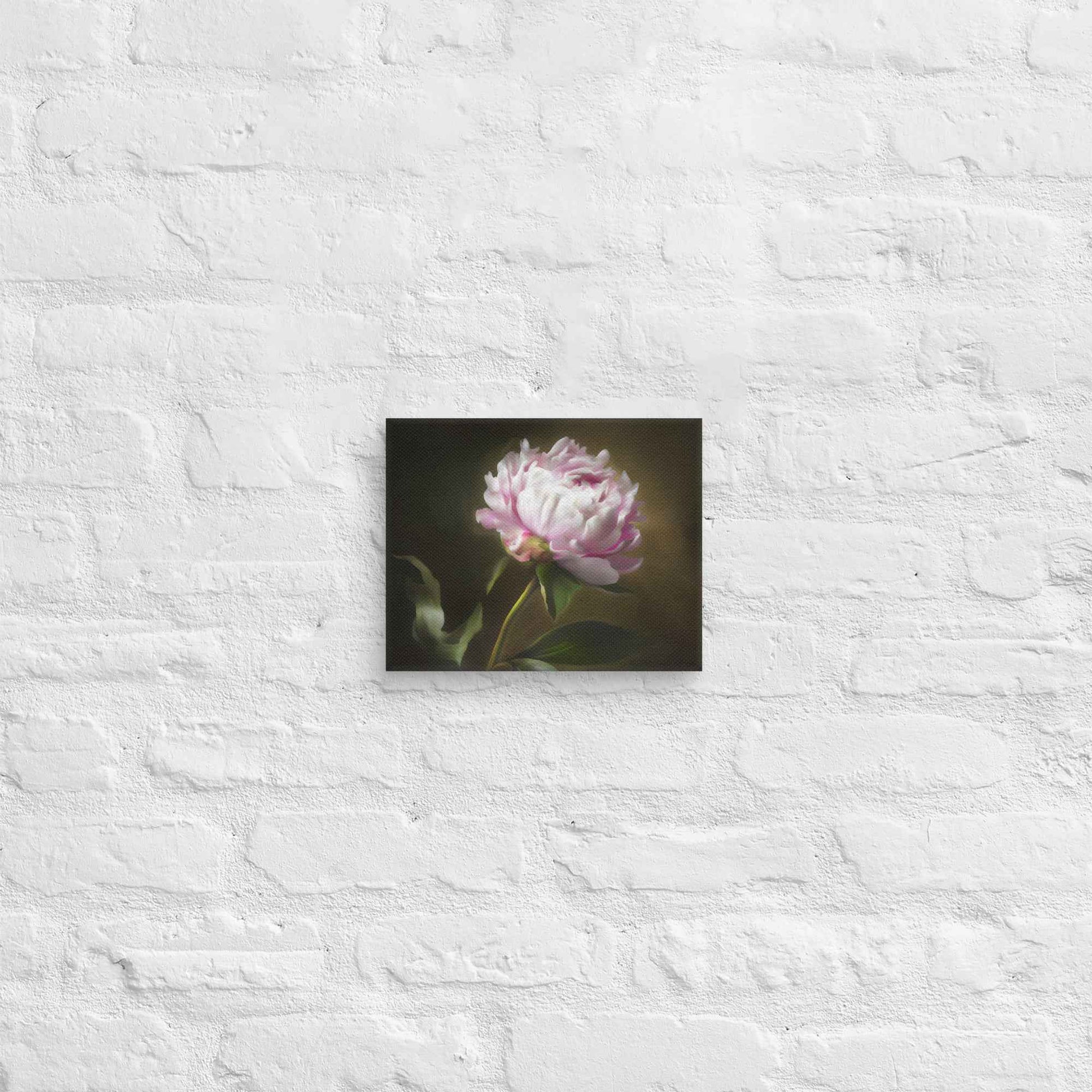 Midnight Radiance Floral Digital Artwork Peony Painting Canvas Wall Art Print
