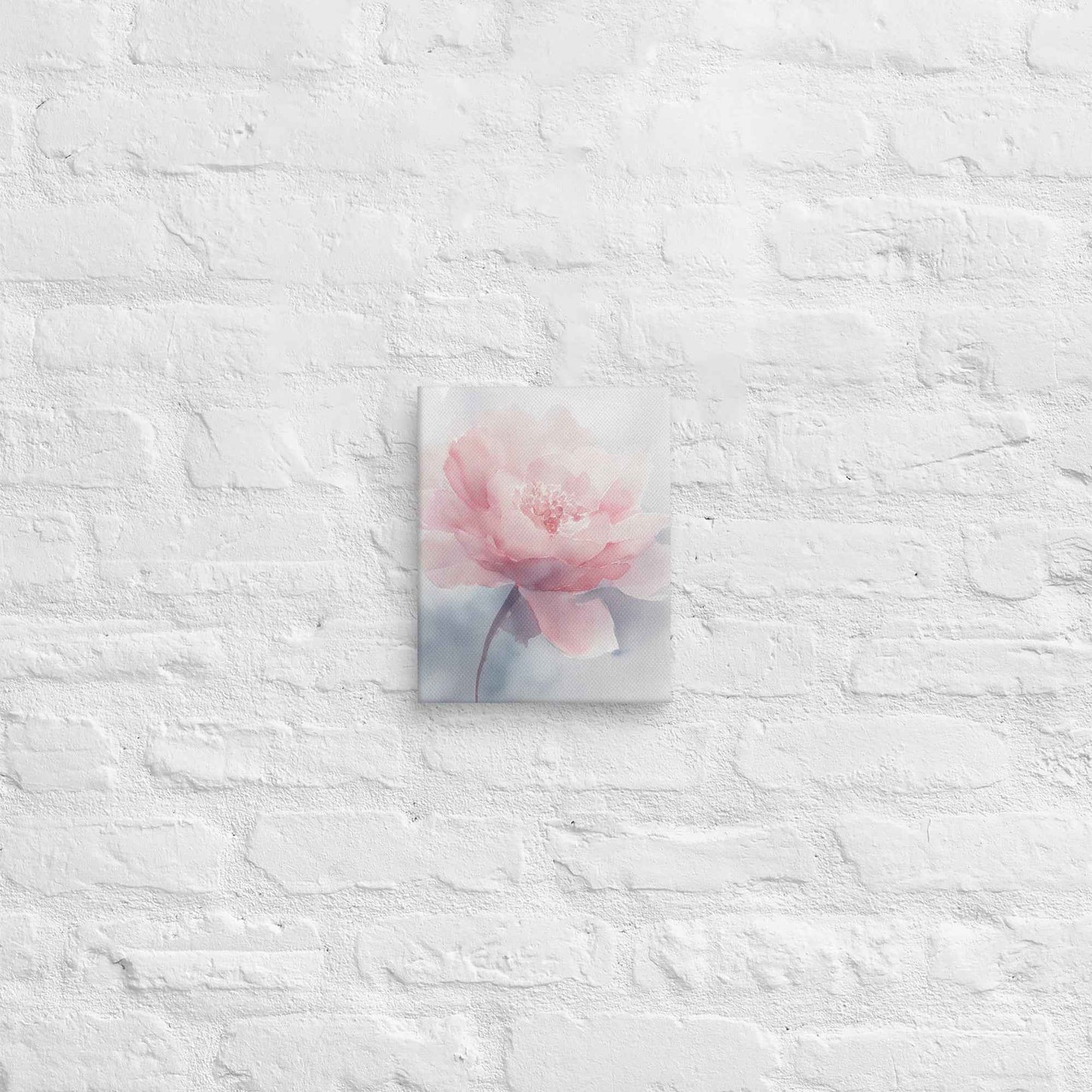 Soft Reflections Floral Digital Watercolor Painting Blush Peony Artwork Canvas Wall Art Print