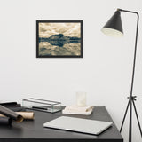 Autumn Reflections Rural Landscape Sepia Framed Photo Paper Wall Art Prints