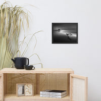 Dramatic Beach with Driftwood Black and White Framed Wall Art Prints