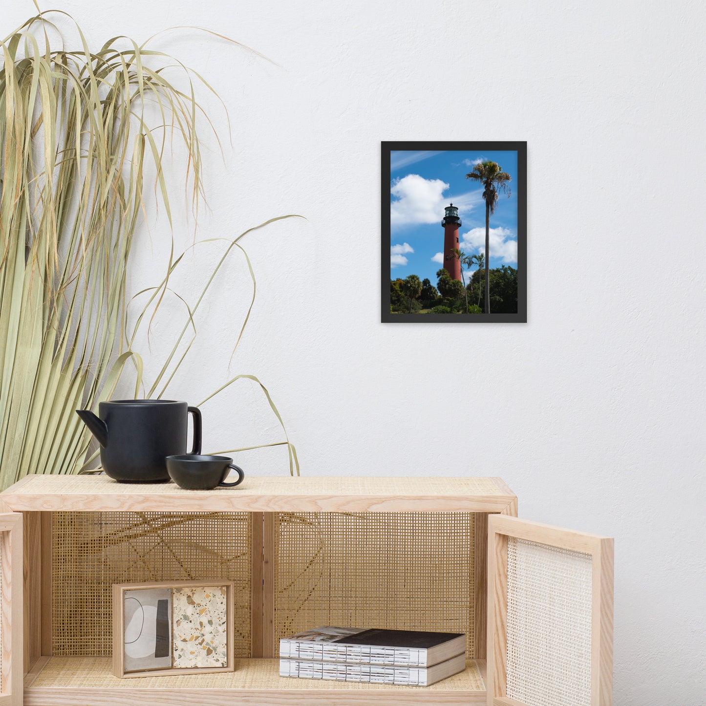 Jupiter Lighthouse Color Coastal Landscape Framed Photo Paper Wall Art Prints