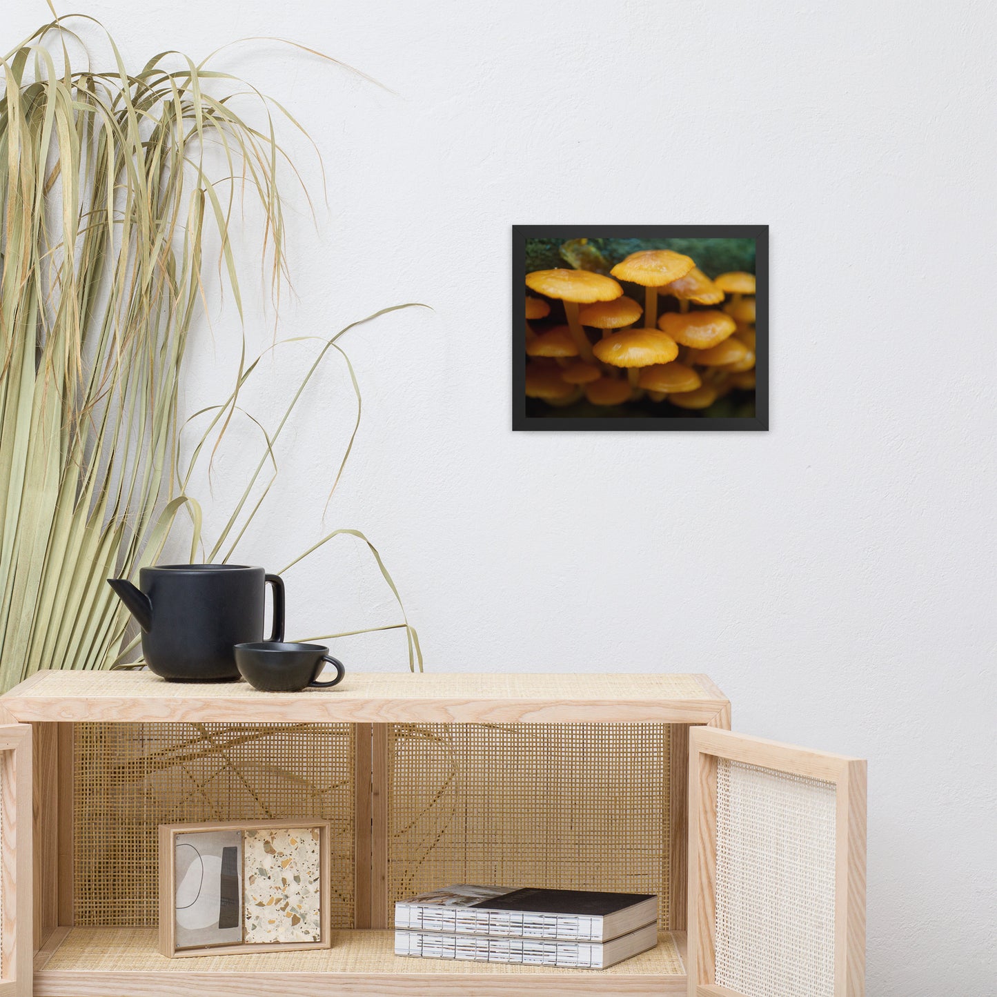 Mushroom Family Botanical Nature Photo Framed Wall Art Print