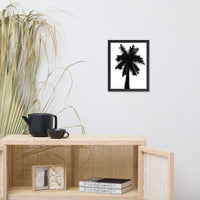 Palm Tree Silhouette on Pure White Botanical Nature Photo Framed Wall Art Print