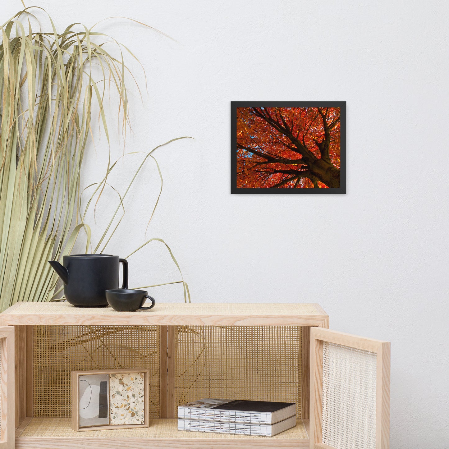 Shimmering Orange Botanical Nature Photo Framed Wall Art Print