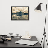 Autumn Reflections Rural Landscape Sepia Framed Photo Paper Wall Art Prints