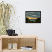 Cloudy Rainy Sunset De Soto Beach Framed Photo Paper Wall Art Prints