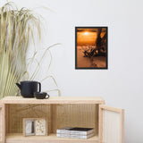 Dried Tree Roots and Sunrise Boneyard Beach Jacksonville Florida 2 Rustic Coastal Landscape Photo Framed Wall Art Print