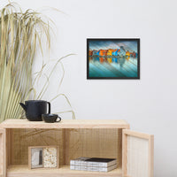 Faux Wood Blue Morning at Waters Edge Framed Photo Paper Wall Art Prints