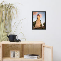 Marblehead Lighthouse at Sunset From the Shore Framed Photo Paper Wall Art Prints