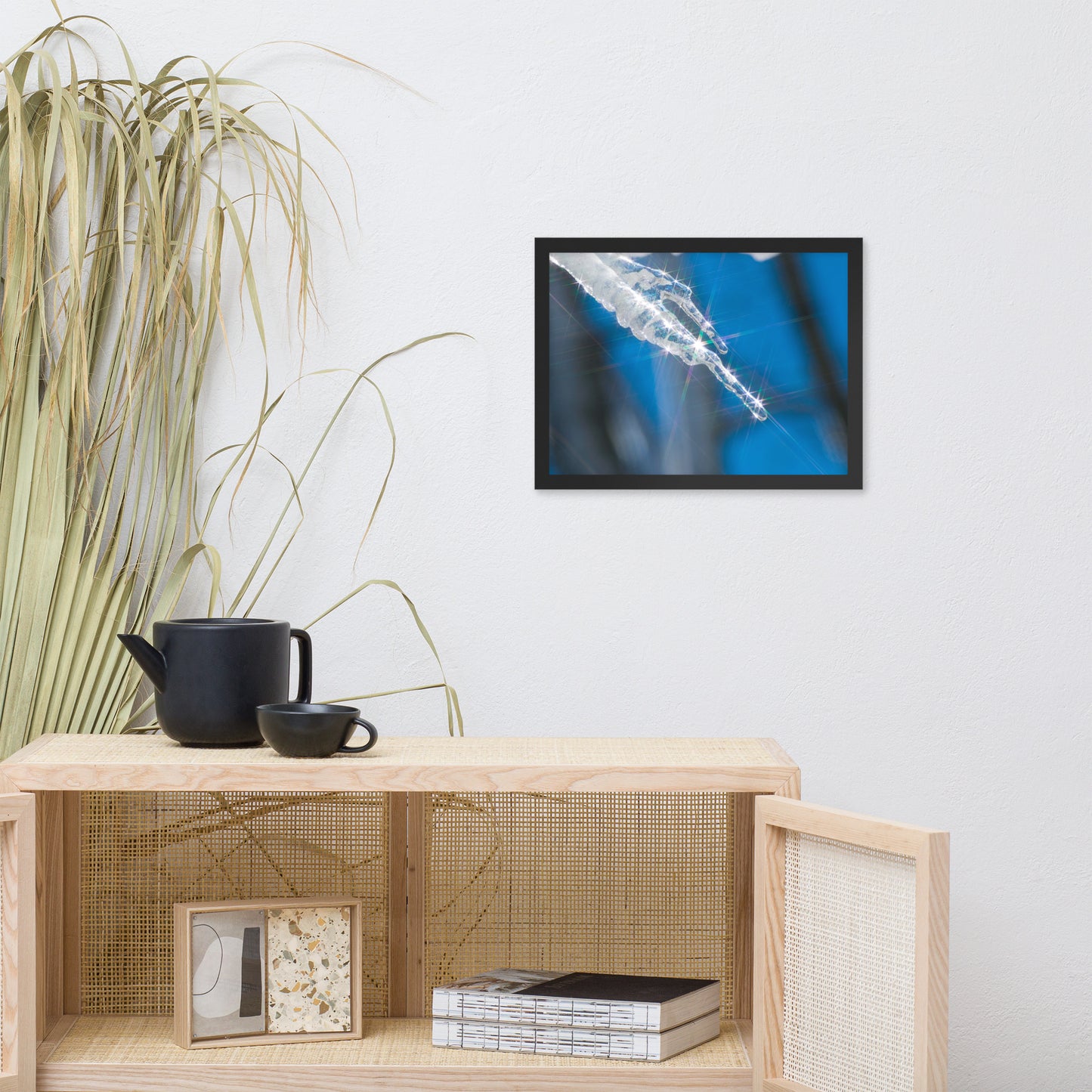 Icicle Nature Photo Framed Wall Art Print
