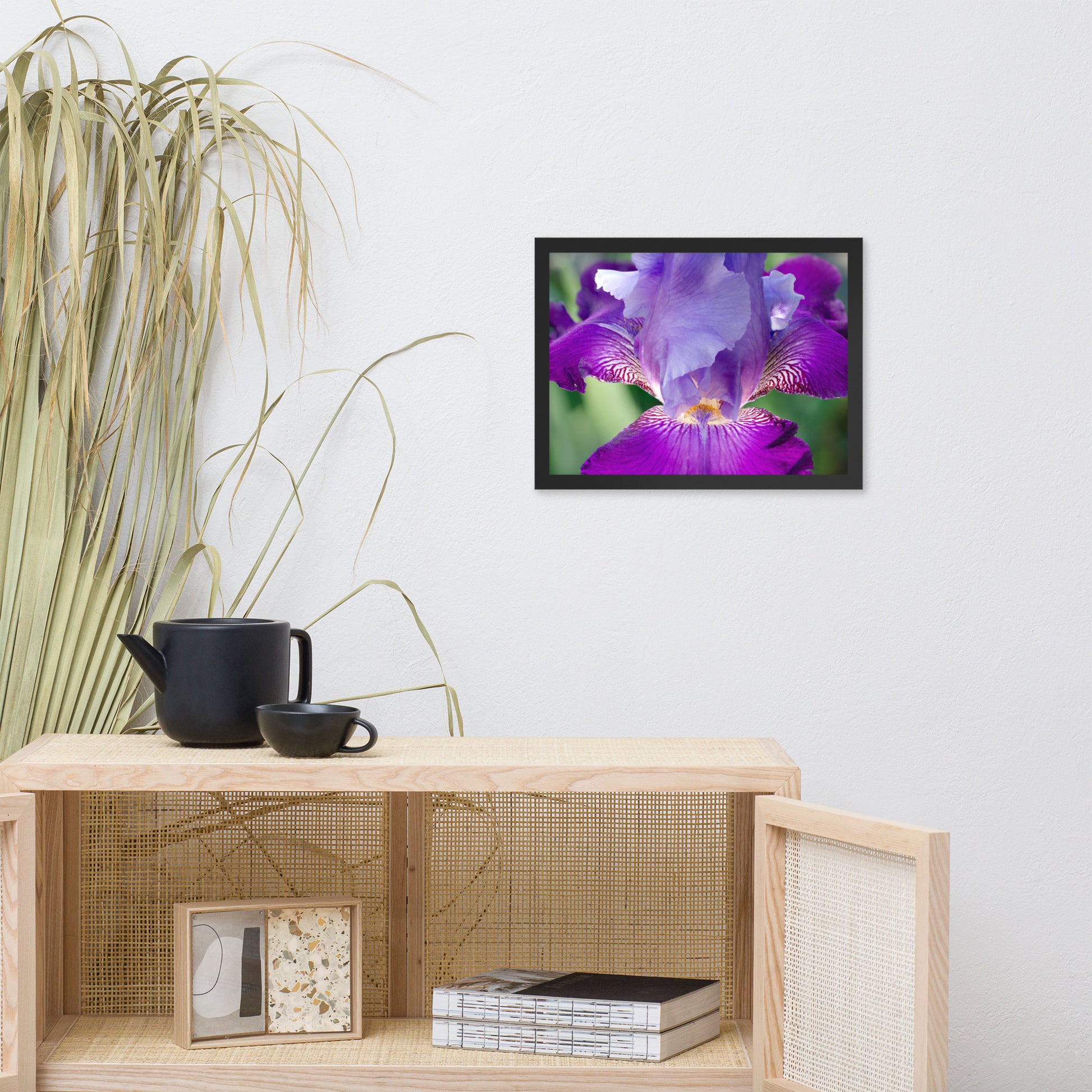 Small Pictures For Bedroom: Glowing Iris - Floral / Botanical / Nature Photo Framed Wall Art Print - Artwork - Wall Decor - Modern Home Decor