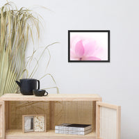 Peaceful Close-up Pink Lotus Petal Floral Framed Nature Photo Paper Poster
