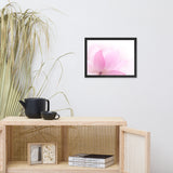 Peaceful Close-up Pink Lotus Petal Floral Framed Nature Photo Paper Poster