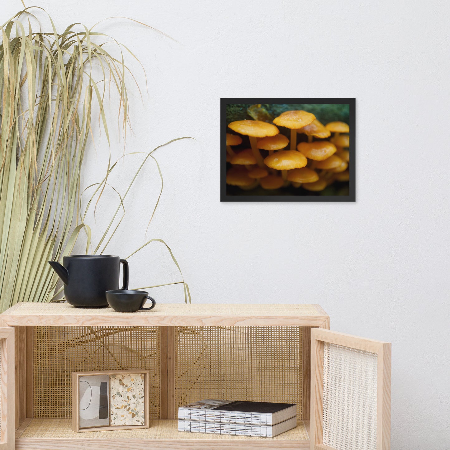 Mushroom Family Botanical Nature Photo Framed Wall Art Print