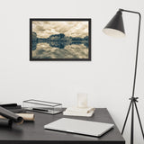 Autumn Reflections Rural Landscape Sepia Framed Photo Paper Wall Art Prints