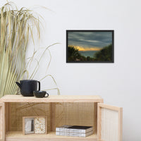 Cloudy Rainy Sunset De Soto Beach Framed Photo Paper Wall Art Prints