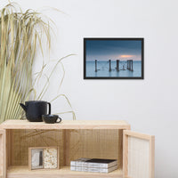 Cloudy Sunrise at Port Mahon Lighthouse Ruins Framed Photo Paper Wall Art Prints