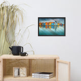 Faux Wood Blue Morning at Waters Edge Framed Photo Paper Wall Art Prints