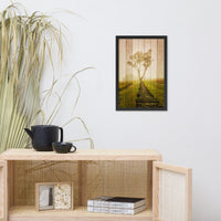 Faux Wood Calming Morning Landscape Framed Photo Paper Wall Art Prints