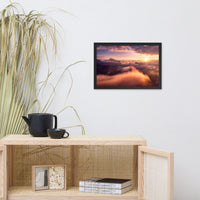 Heaven On Earth Mountains in Clouds at Sunrise Framed Wall Art Prints