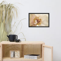 Eye of Peony Moody Midnight Floral Nature Photo Framed Wall Art Print