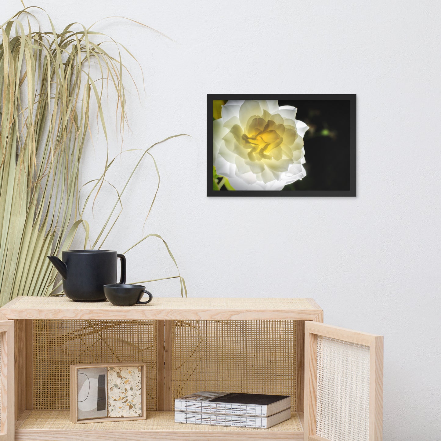 Glowing Rose 2 Floral Nature Photo Framed Wall Art Print