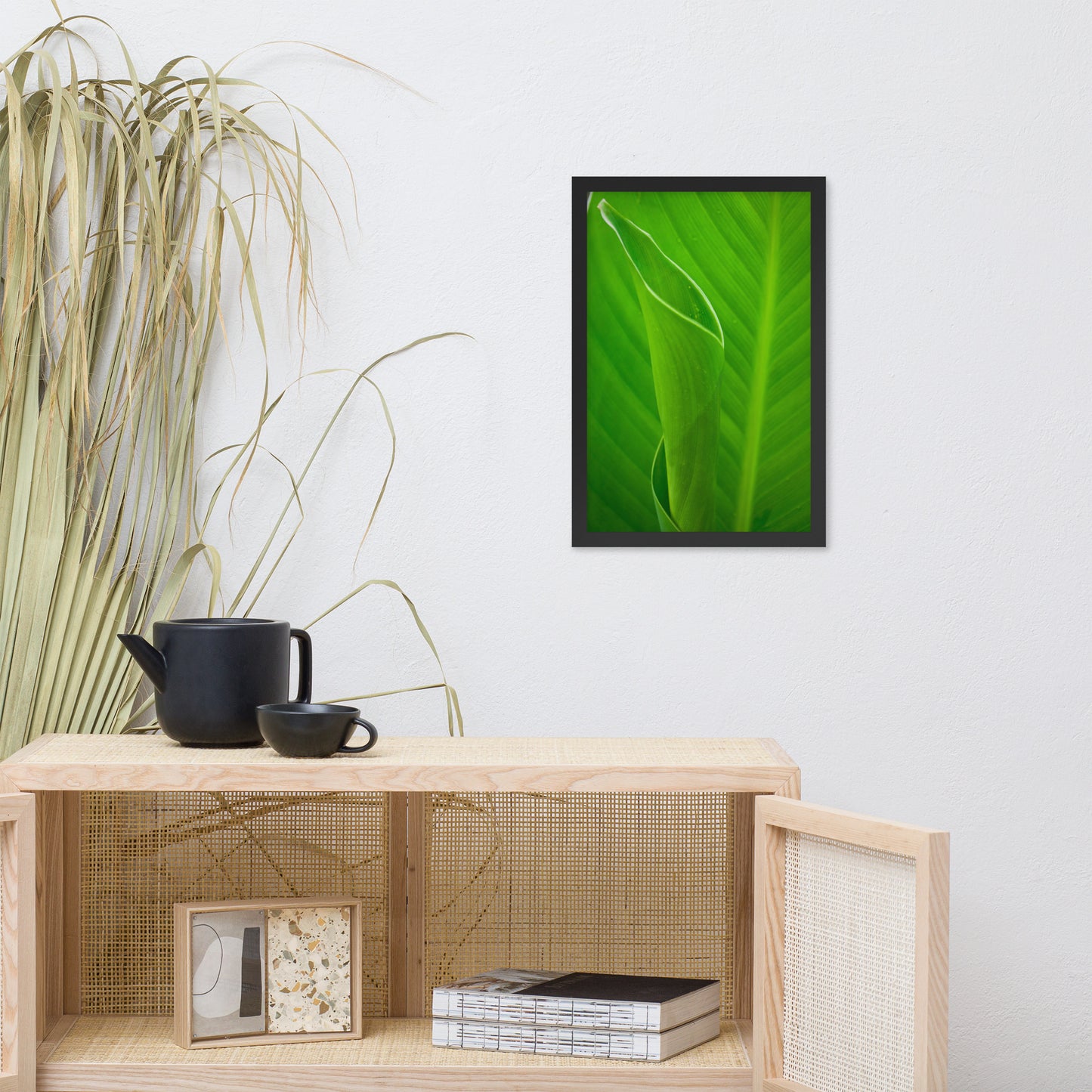 Leaves of Canna Lily Botanical Nature Photo Framed Wall Art Print