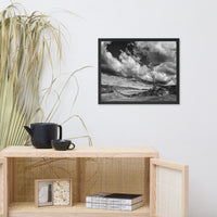 Dead Tree and Stone Wall in Black and White Framed Photo Paper Wall Art Prints