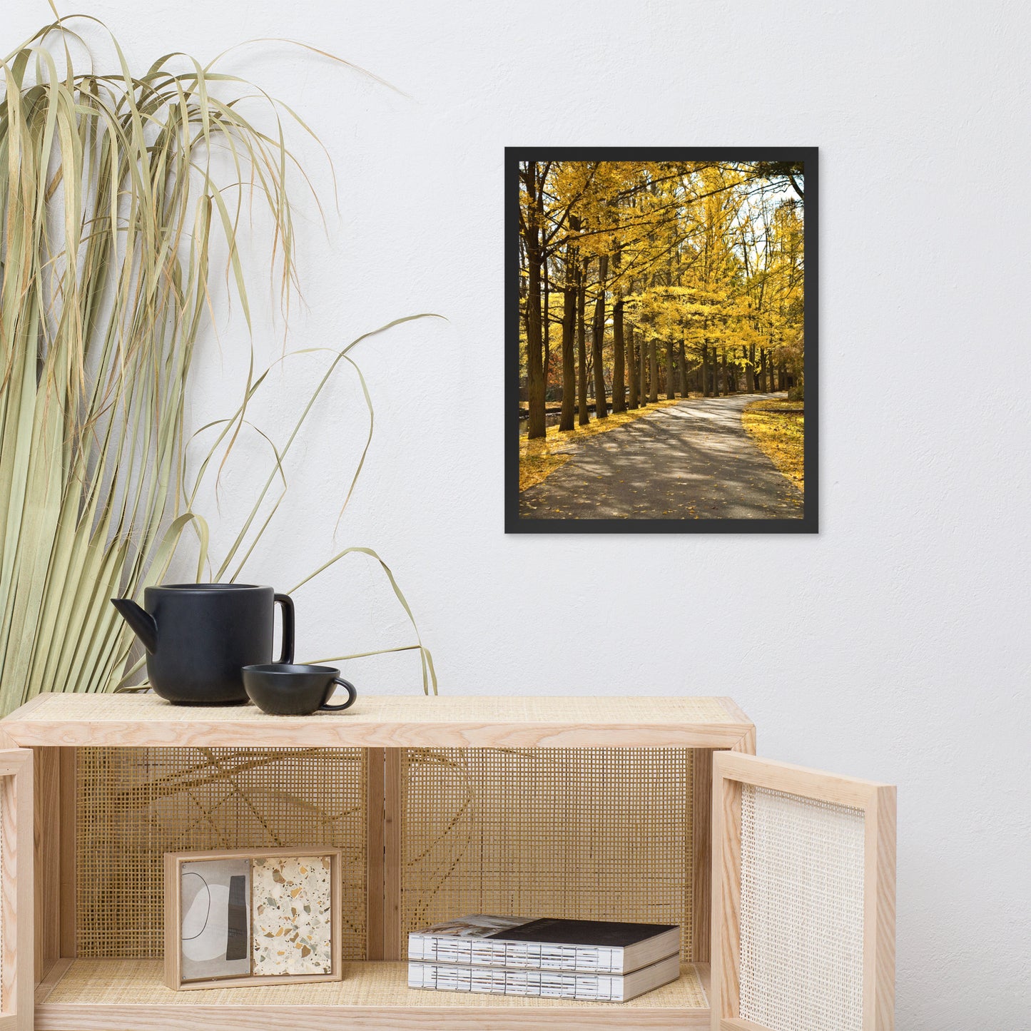 Fall Path Nature Landscape Framed Photo Paper Wall Art Prints
