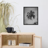 Palm Over Water Black and White Botanical Nature Photo Framed Wall Art Print
