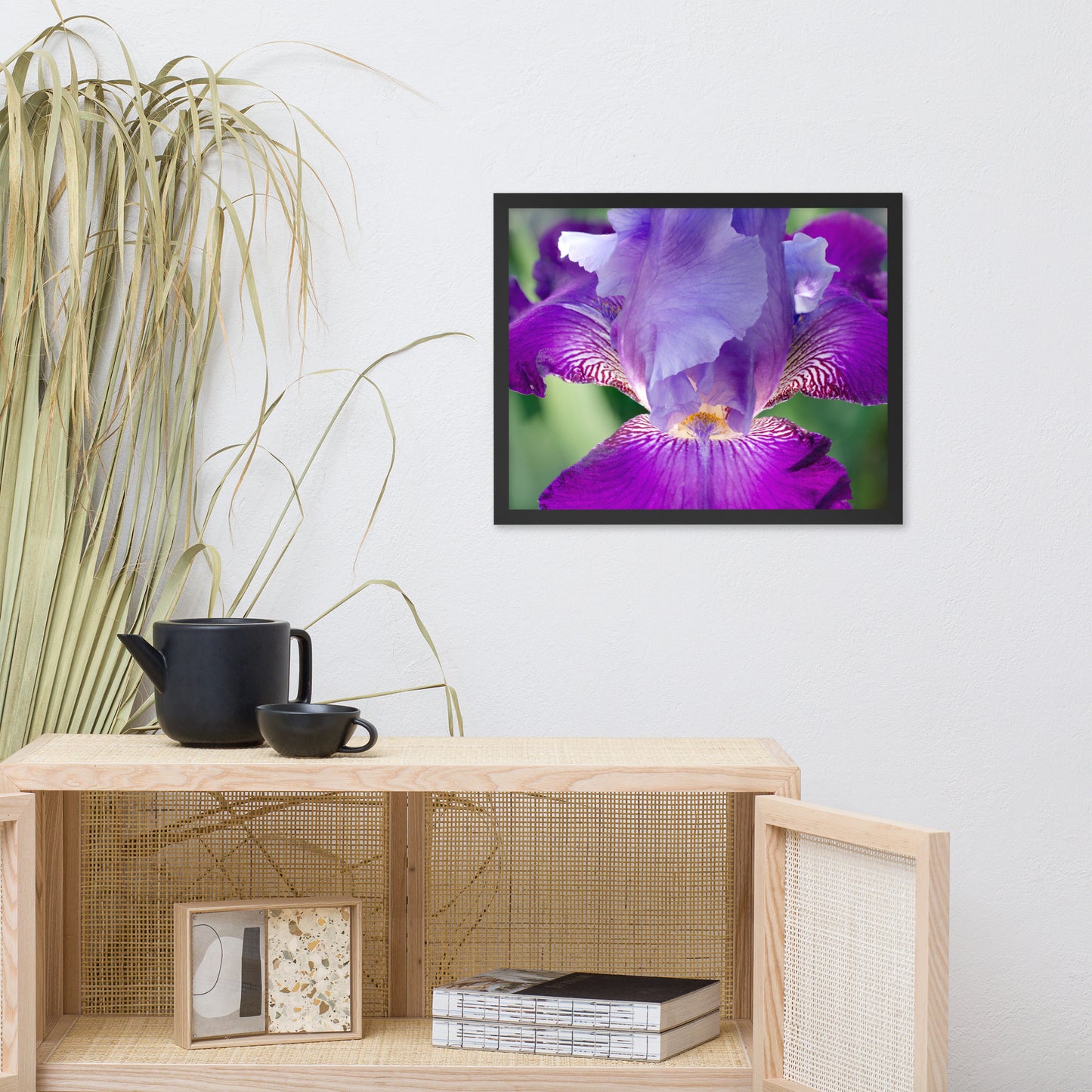 Large Print Above Bed: Glowing Iris - Floral / Botanical / Nature Photo Framed Wall Art Print - Artwork - Wall Decor - Modern Home Decor