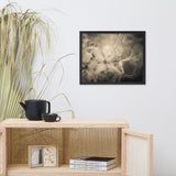 Sepia Aged Rhododendron Blooms Floral Nature Photo Framed Wall Art Print
