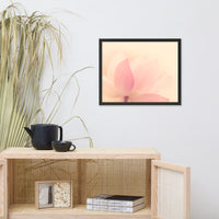 Tranquil Close-up Pink Lotus Petal Framed Photo Paper Poster