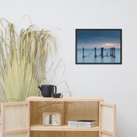 Cloudy Sunrise at Port Mahon Lighthouse Ruins Framed Photo Paper Wall Art Prints