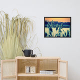Sunset on the Marsh with Grasses Framed Photo Paper Wall Art Prints
