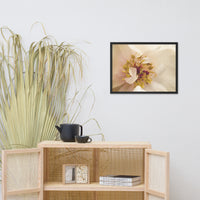 Eye of Peony Moody Midnight Floral Nature Photo Framed Wall Art Print