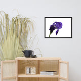 Iris On White Floral Nature Photo Framed Wall Art Print