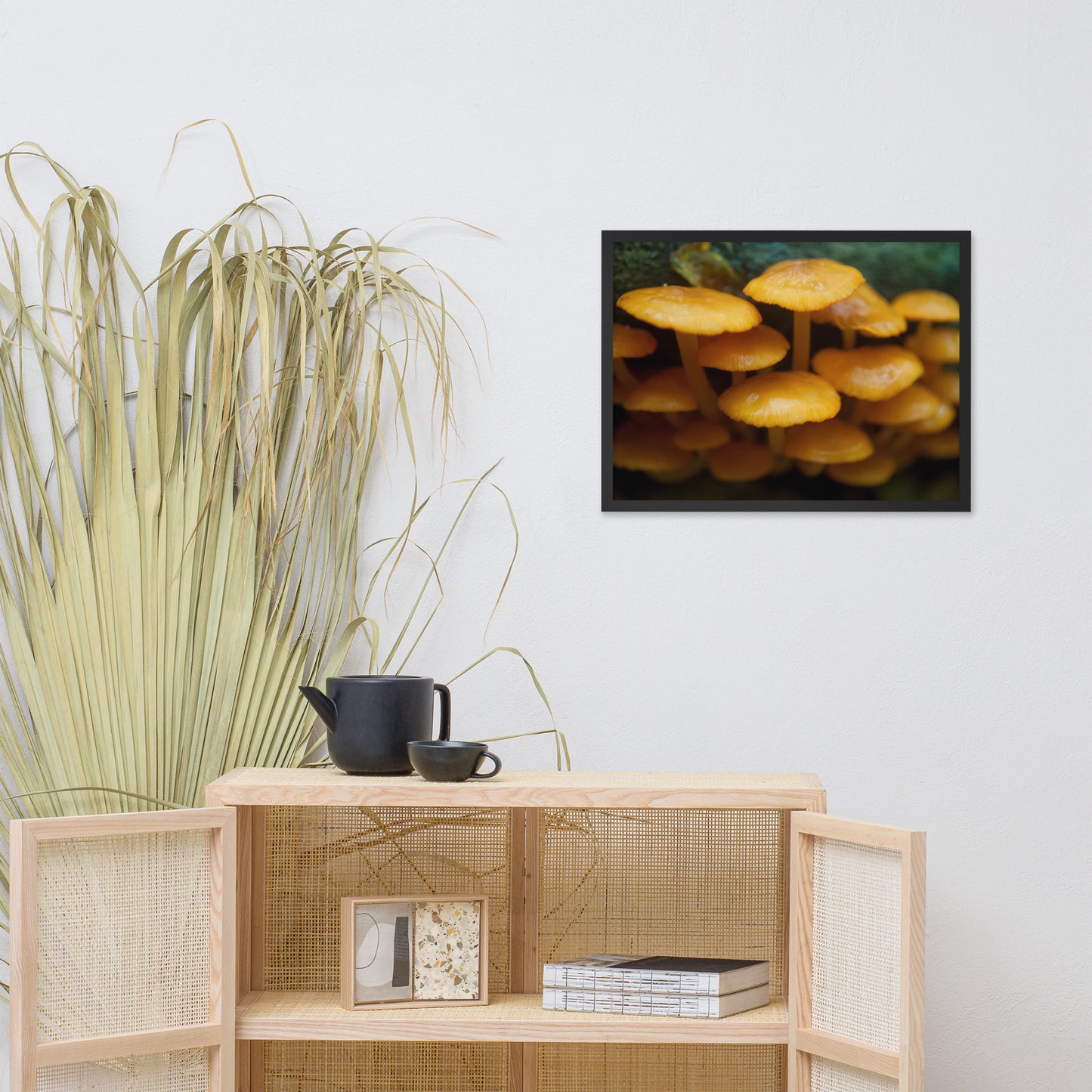 Mushroom Family Botanical Nature Photo Framed Wall Art Print