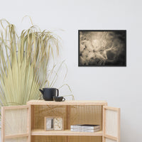 Sepia Aged Rhododendron Blooms Floral Nature Photo Framed Wall Art Print