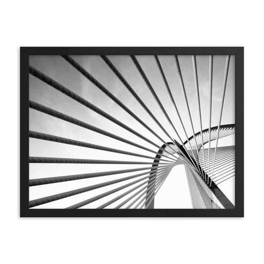 Convergence Black and White Architectural Photograph Framed Wall Art Print